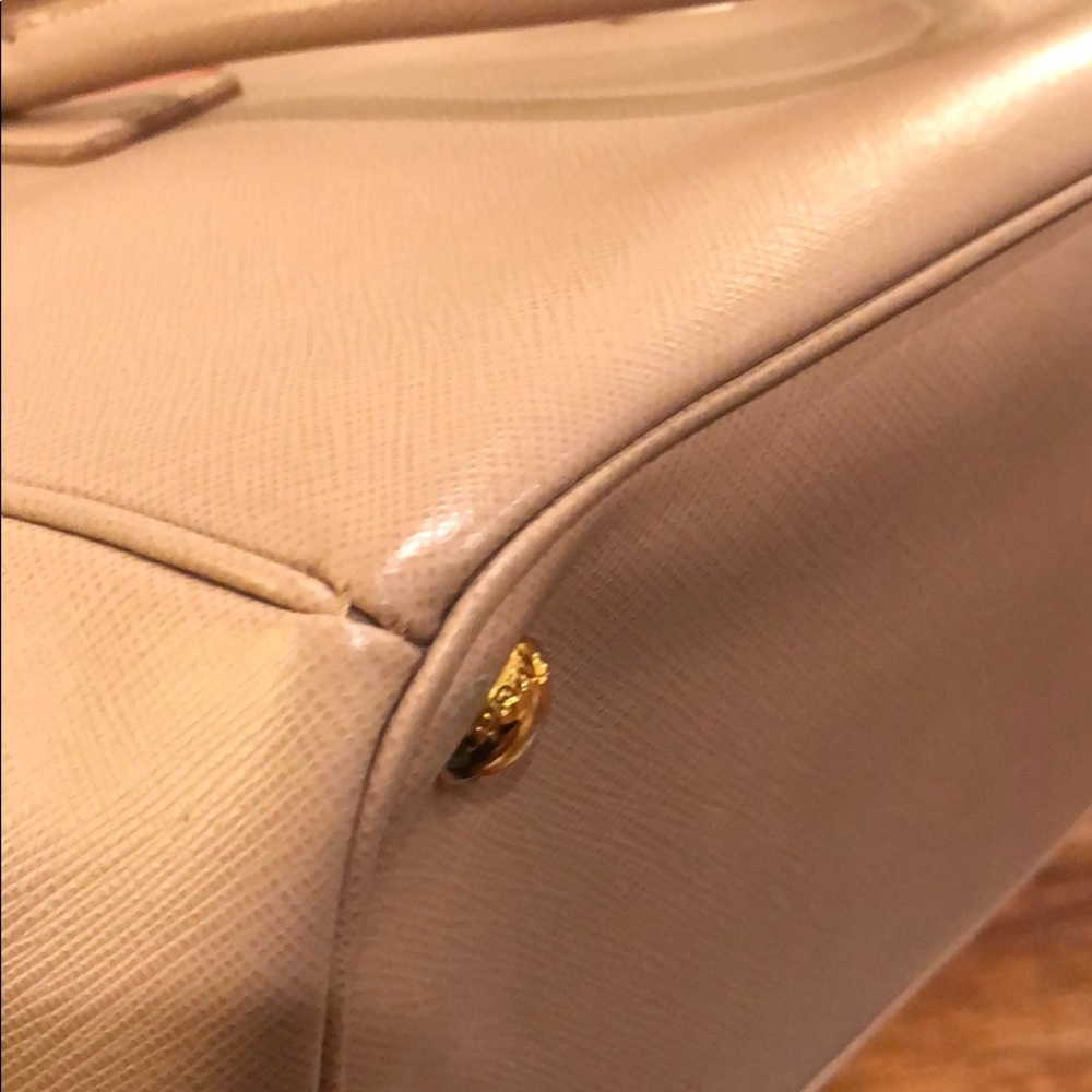 Prada Taupe Leather Satchel with Gold Hardware - Picture 4 of 8